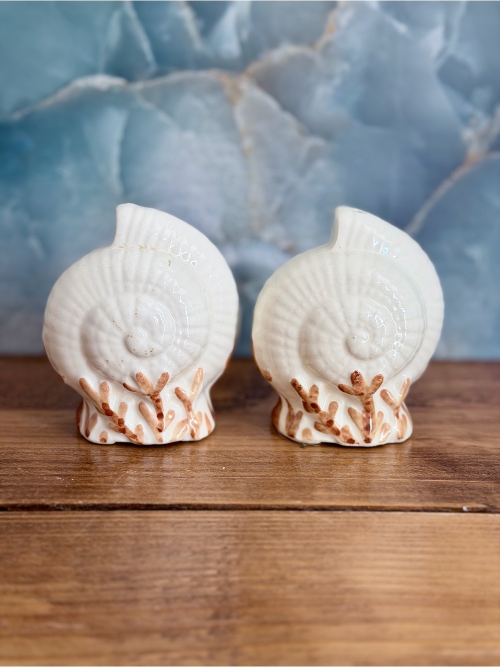 Vintage Clam Salt and Pepper Shakers